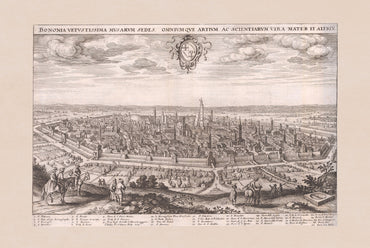 1688 Bologna - Historical City Wall Map