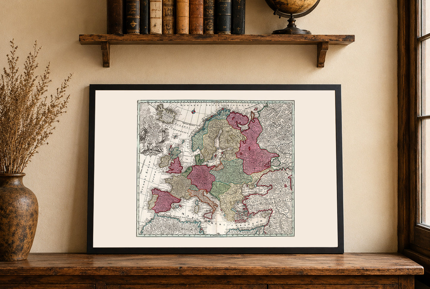Europe 1730 - Carte murale historique du début du XVIIIe siècle