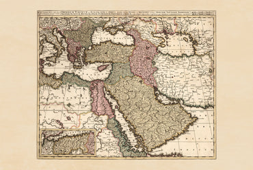 1740 Imperium Osmańskie – XVIII-wieczna historyczna mapa ścienna