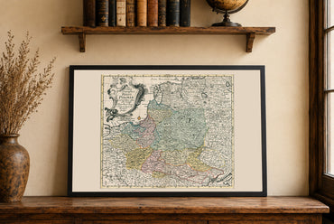 1753 Polish-Lithuanian Commonwealth Historical Wall Map