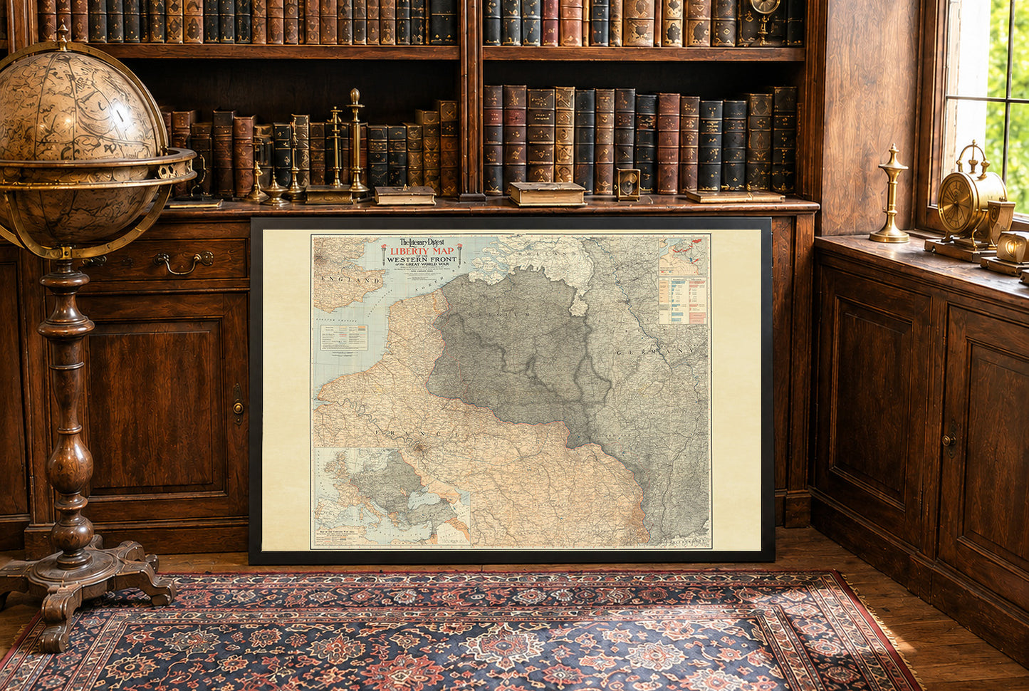 1918 Western Front Map Poster - Map of World War I Battle Lines in Europe