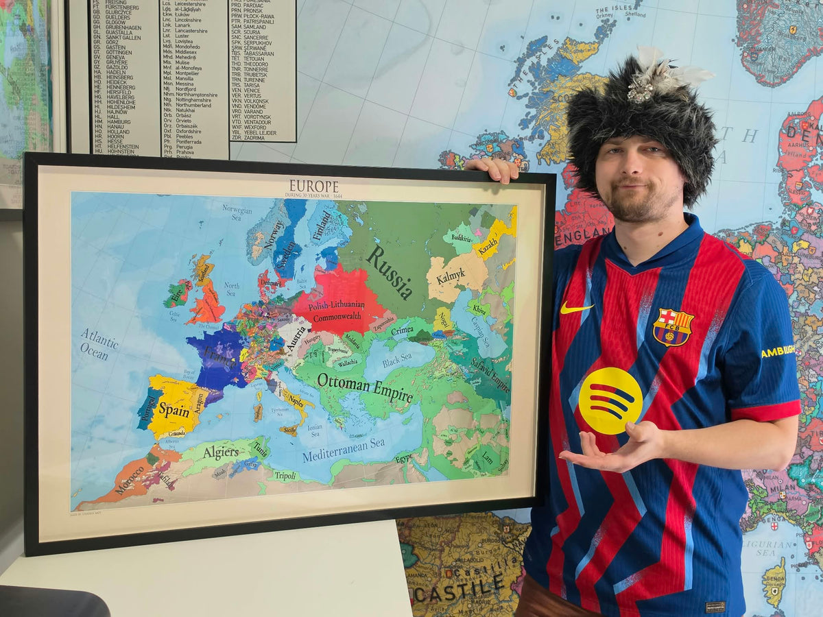 Europe in 1644 Map Poster - Thirty Years' War
