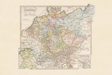 Historische Deutschland Karte Poster (1792) - Vintage Heiliges Römisches Reich Wandkunst