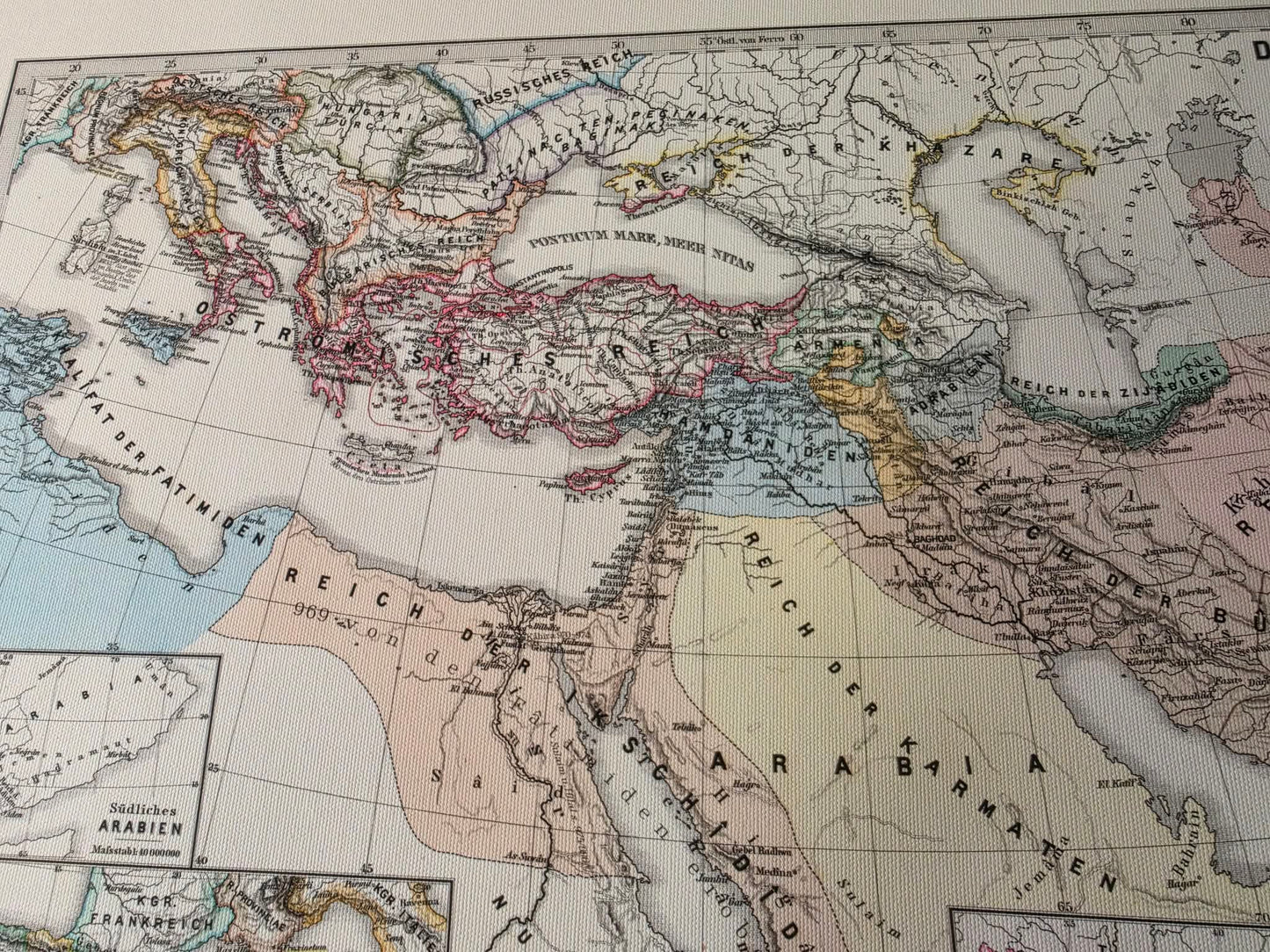 Mondo islamico 945–1055 - Mappa dei Buyidi, Fatimidi e Abbasidi