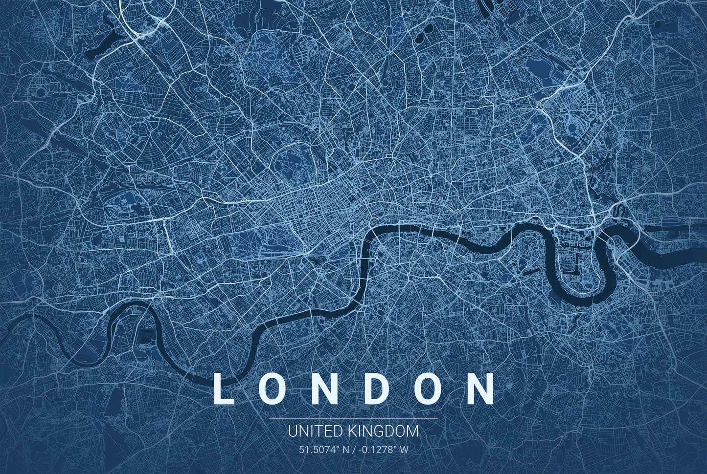 London Blueprint Map - Modern City Street Wall Art - Strategy Maps
