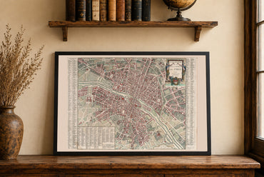 Paryż 1778 - historyczna mapa królewskiej stolicy Francji