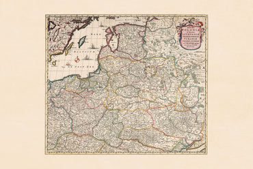 Poland & Lithuania 1682 - Frederick de Wit - Polish-Lithuanian Commonwealth Historical Map Poster