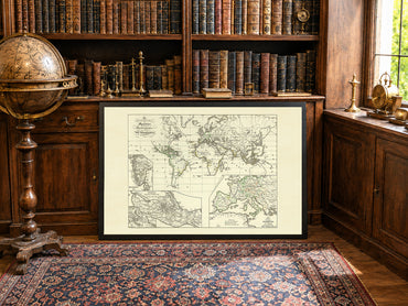 Carte de l’Empire colonial espagnol et portugais de 1854 – Impression vintage d’atlas historique