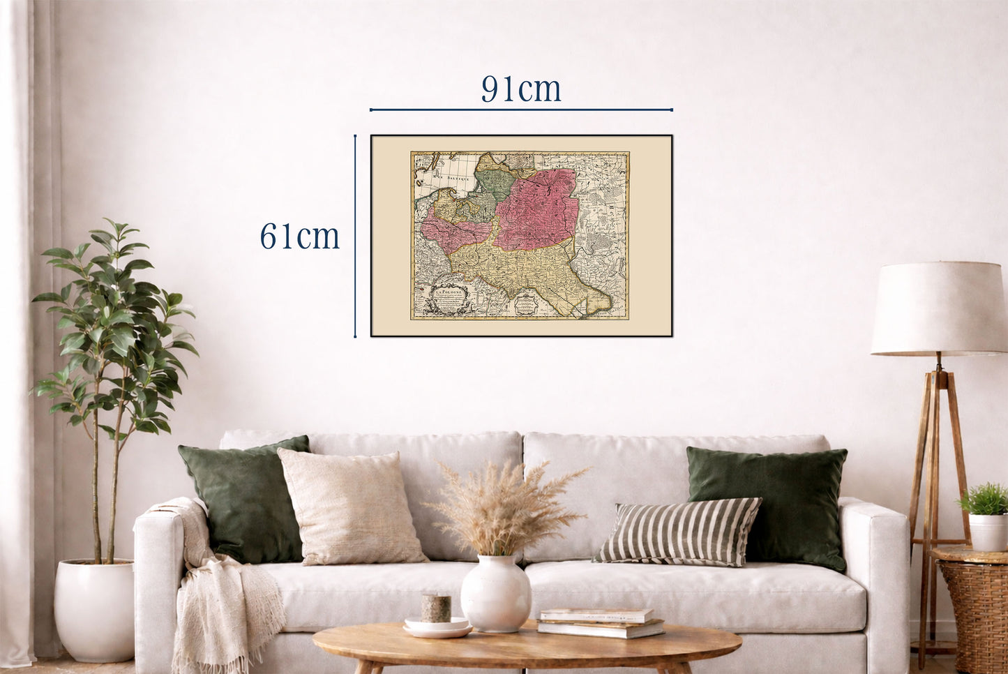 Vintage Polish-Lithuanian Commonwealth Map 1740
