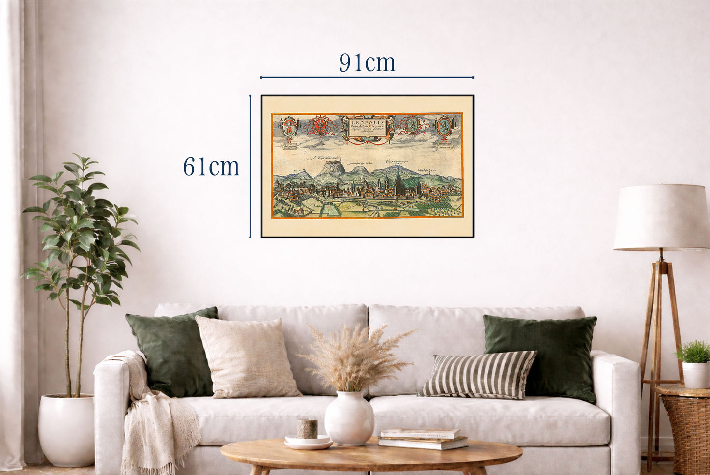 Lviv City Map Poster (1618) - Vintage Leopolis Engraving Wall Art