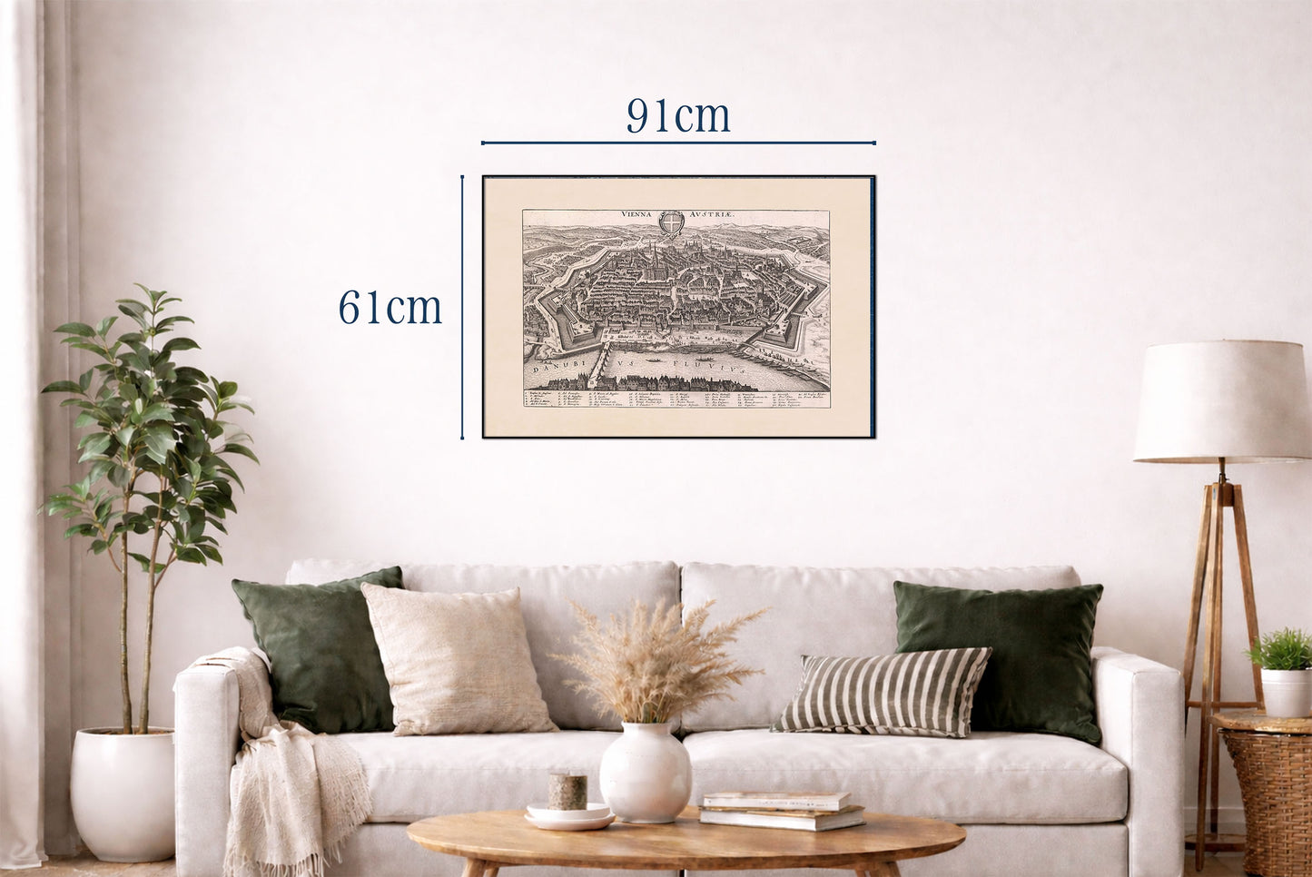 1649 Vienna Map Print by Matthäus Merian - Vintage Austria City Engraving Wall Art