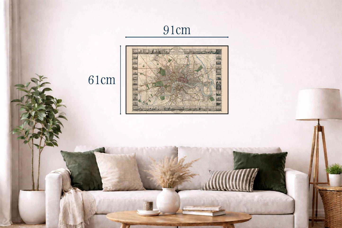 London 1851 - Illustrated Map with Major Landmarks - Strategy Maps