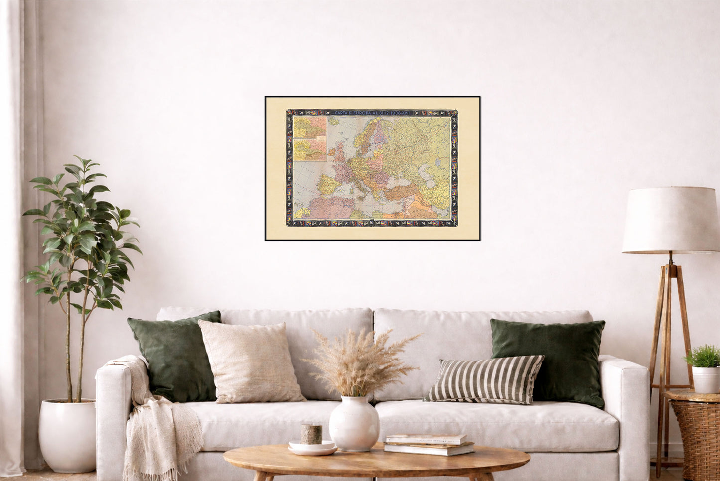 Europe Political Map Poster (1938) - Vintage Pre-WWII Europe Wall Art