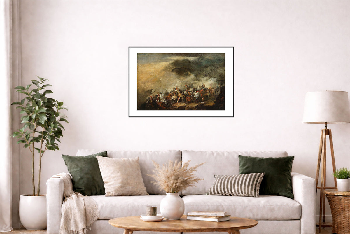 La Bataille de Somosierra 1837 - Piotr Michałowski - Charge de la Cavalerie Polonaise - Affiche Peinture Historique