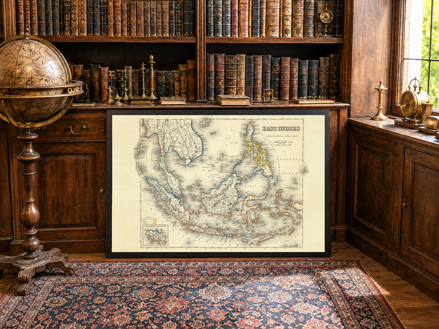1856 East Indies Cartography Print - Vintage Map with Colonial Boundaries