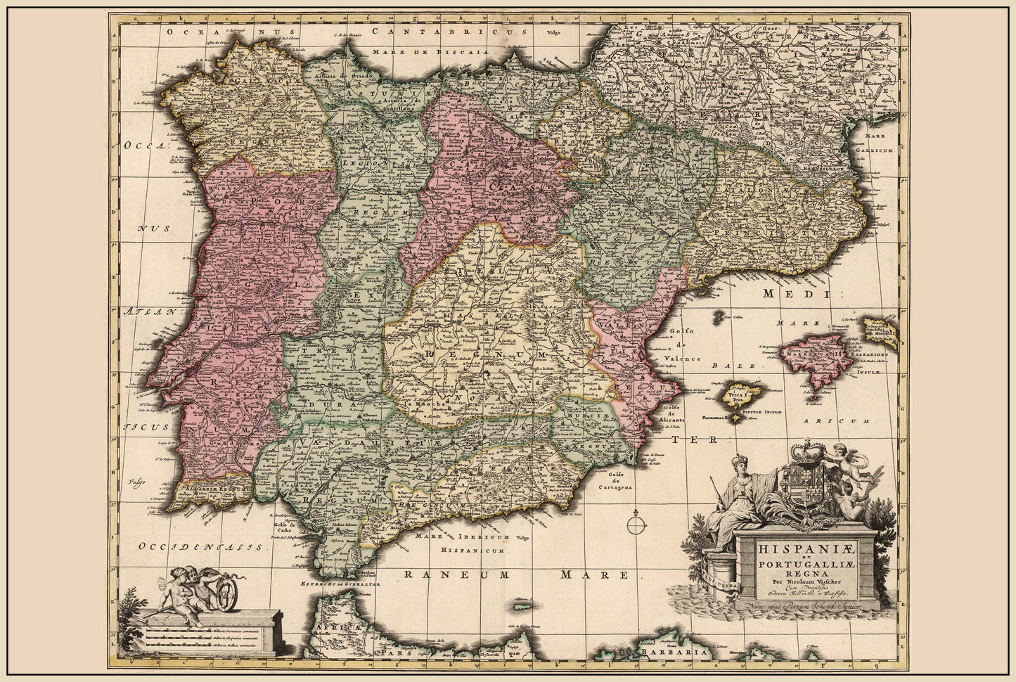 Vintage Map of Iberia 1740 – Spain and Portugal Historical Wall Art - Strategy Maps