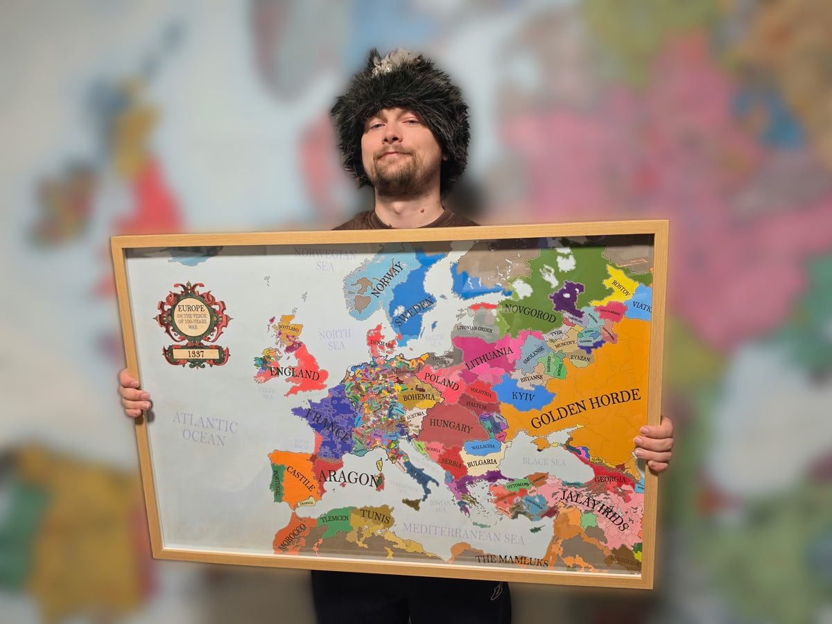 1337 Map of Europe on the Verge of 100-Years War