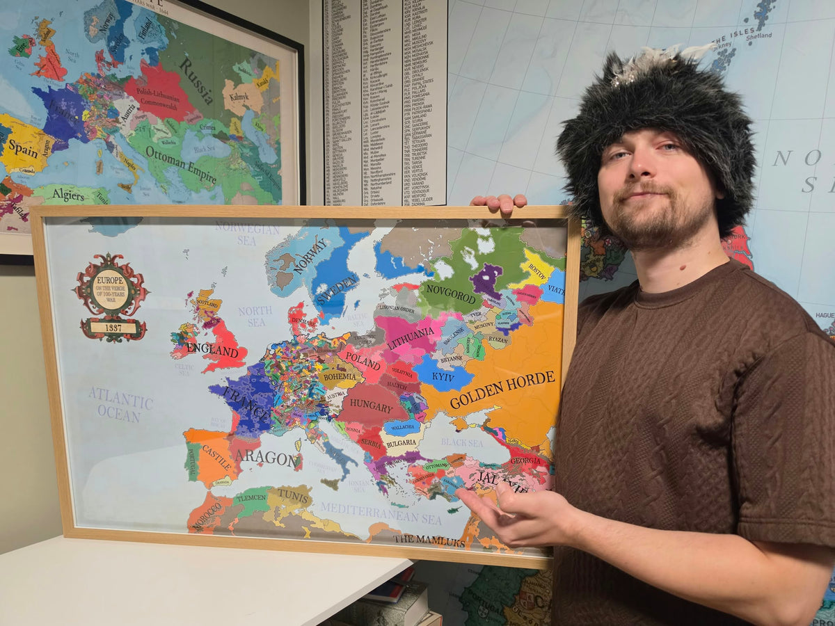 1337 Map of Europe on the Verge of 100-Years War