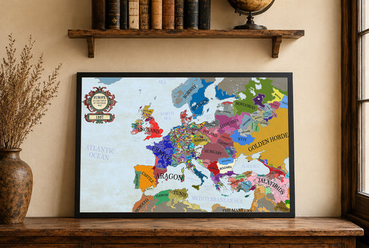 1337 Map of Europe on the Verge of 100-Years War