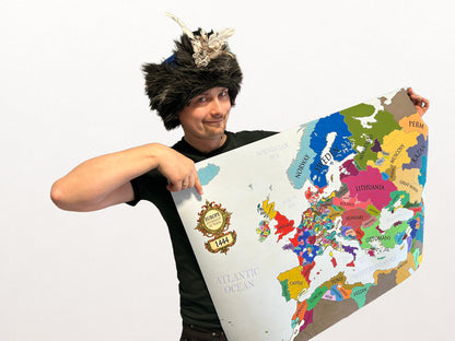 1444 Europa Karte Druck - Post-Varna Mittelalterliche Politische Karte