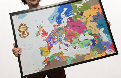 1444 Europa Karte Druck - Post-Varna Mittelalterliche Politische Karte
