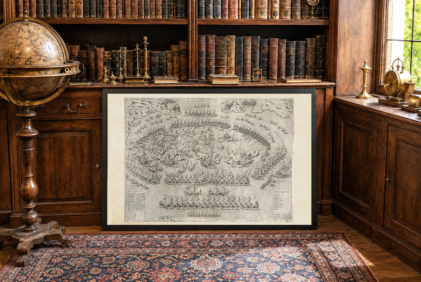 1572 Lepanto Map Poster - Historic Naval Battle Plan of Holy League vs Ottoman Fleet