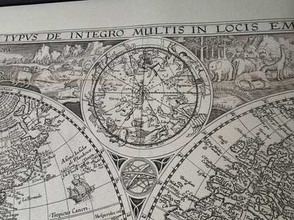 1594 World Map “Orbis Terrarum Typus” - Decorative Double Hemisphere Print