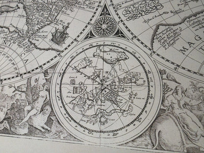 1594 World Map “Orbis Terrarum Typus” - Decorative Double Hemisphere Print