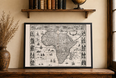 1630 Mapa Afryki „Africae Nova Descriptio” - Główne miasta i Regionalne stroje