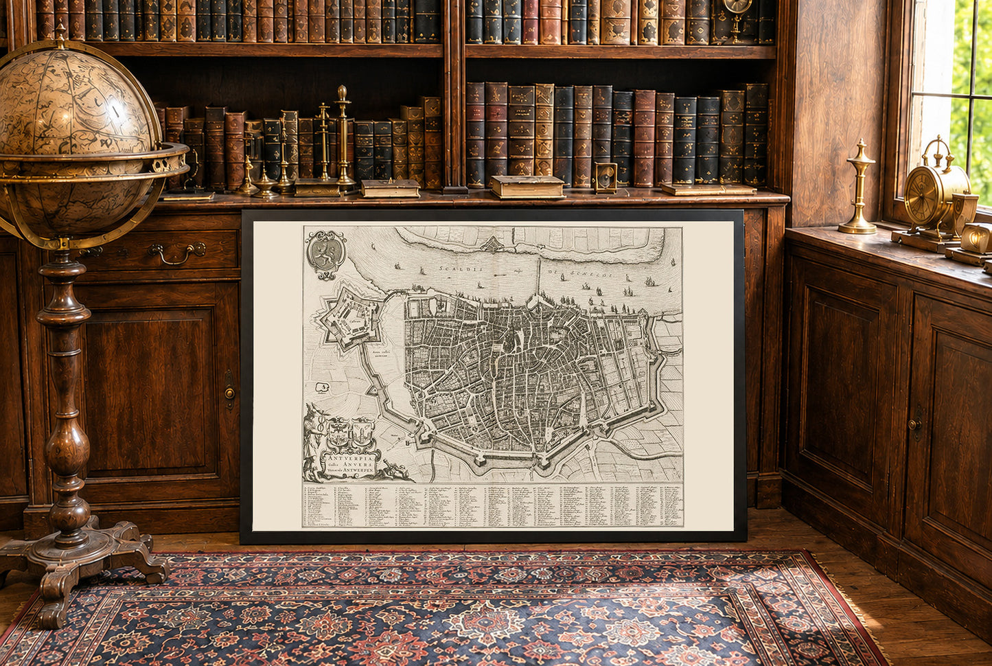 Affiche Anvers 1652 – Plan de ville détaillé avec rues et fortifications