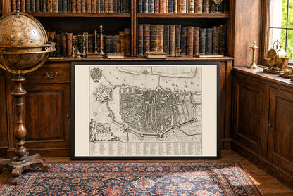 Affiche Anvers 1652 – Plan de ville détaillé avec rues et fortifications