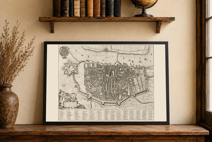 Affiche Anvers 1652 – Plan de ville détaillé avec rues et fortifications