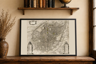 Carte de Bruxelles 1652 - Impression d'atlas de ville vintage
