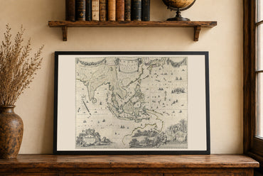 1652 Indie Wschodnie Druk Kartograficzny - Wielkoskalowa Mapa Azji Południowo-Wschodniej
