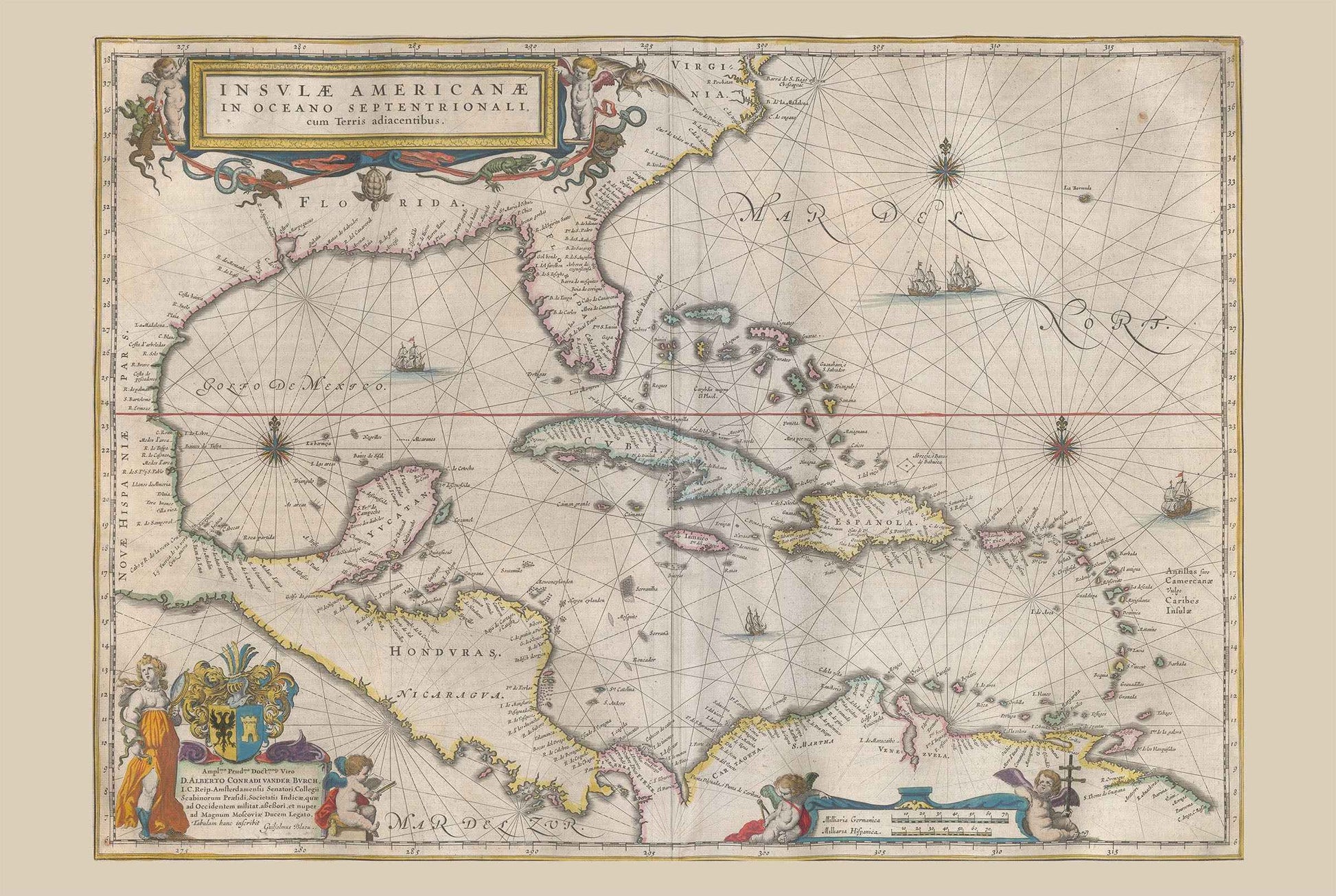 1662 Caribbean Map Poster - Insvlae Americanae Atlas Maior - Strategy Maps