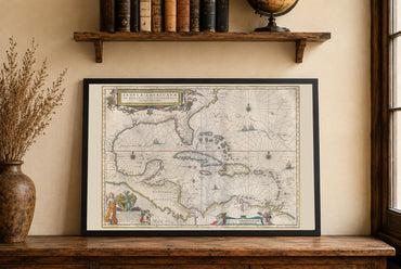 1662 Caribbean Map Poster - Insvlae Americanae Atlas Maior