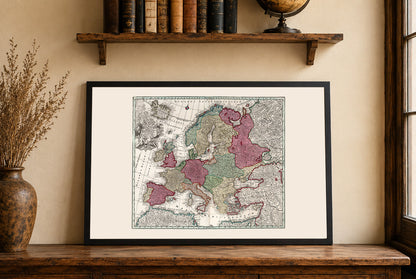 Europe 1730 - Carte murale historique du début du XVIIIe siècle