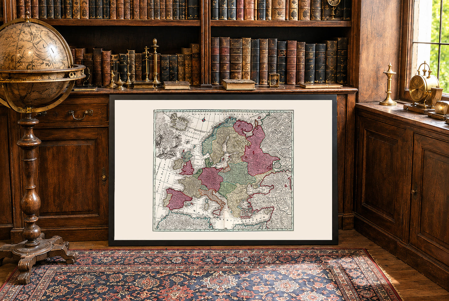 Europe 1730 - Carte murale historique du début du XVIIIe siècle