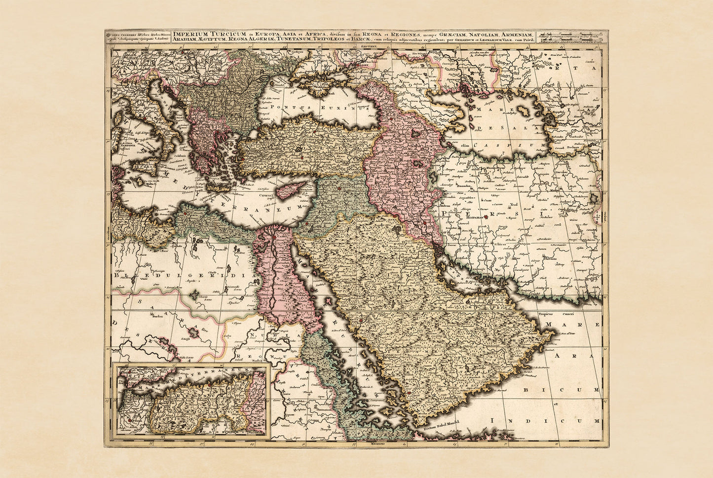 1740 Ottoman Empire - 18th Century Historical Wall Map