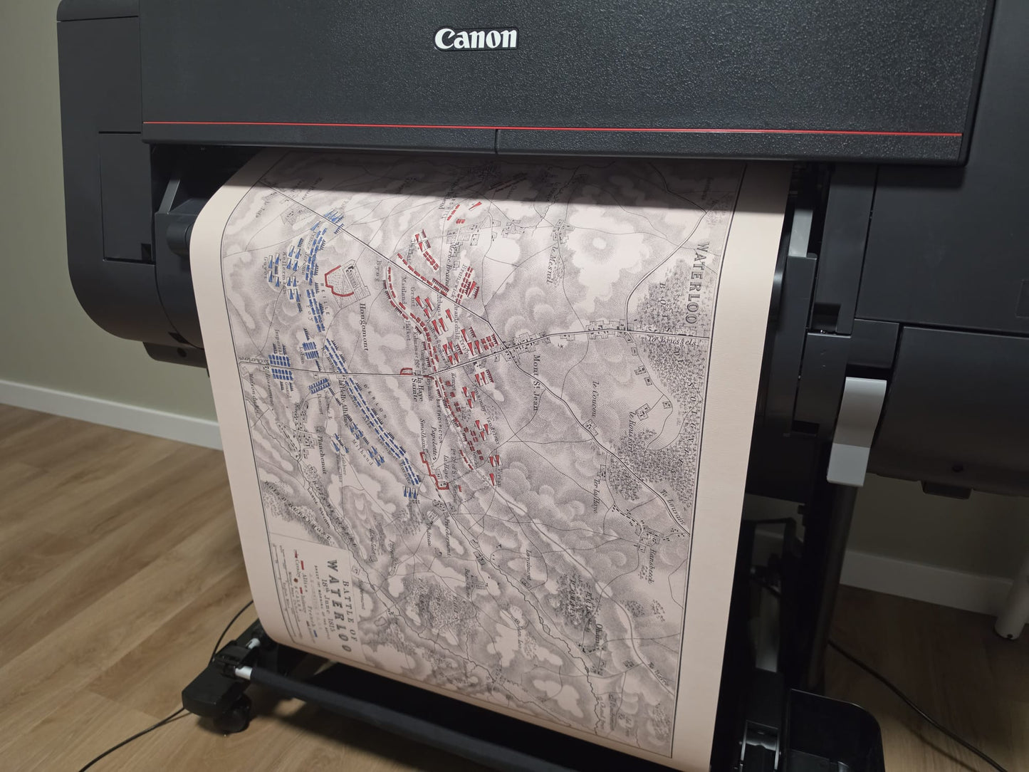 1815 Battle of Waterloo Cartography Print - Historic Military Plan with Army Formations