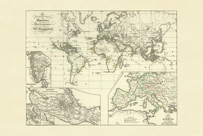 1854 Spanish & Portuguese Colonial Empire Map - Vintage Historical Atlas Print