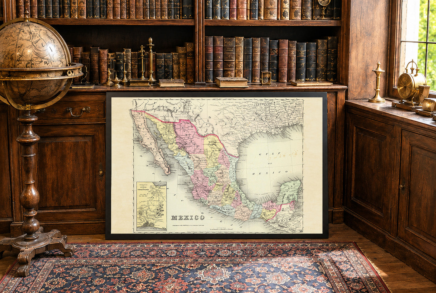 1856 Mexico Cartography Print - Vintage Map with State Boundaries and Regional Detail