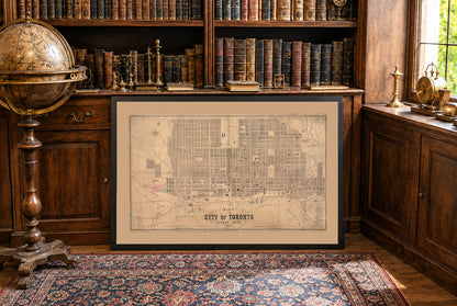 1857 Toronto Map Poster - Large Format City Plan with Ward Boundaries, Institutions and Waterfront