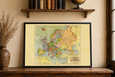 1925 Europa - Historyczna mapa ścienna z okresu międzywojennego