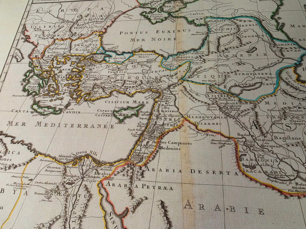 Carte imprimée de l'Empire d'Alexandre le Grand - Illustration des campagnes antiques et des territoires en expansion