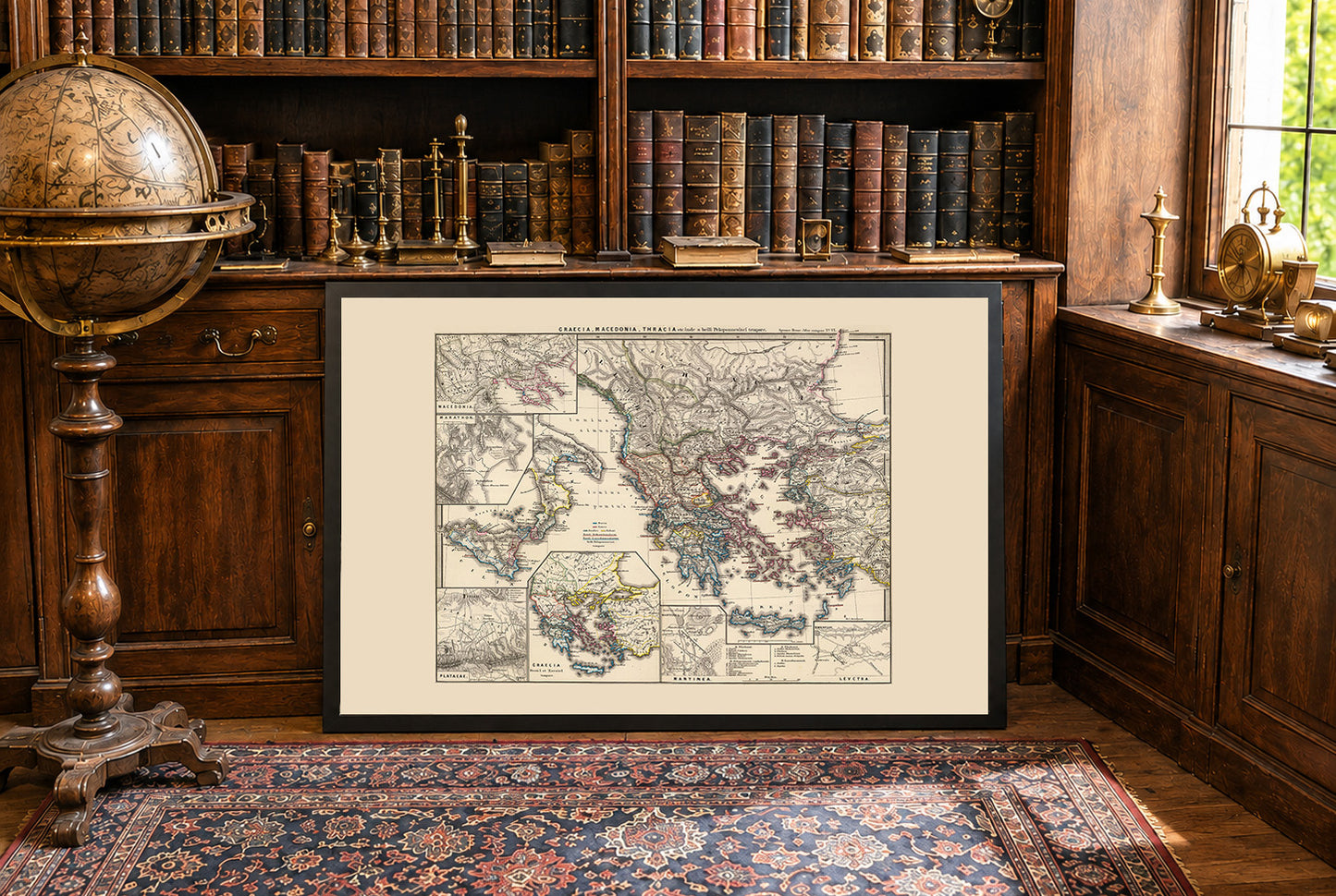 Antike Griechenland Karte Poster - Vintage Griechischer & Makedonischer Historischer Atlas Wandkunst