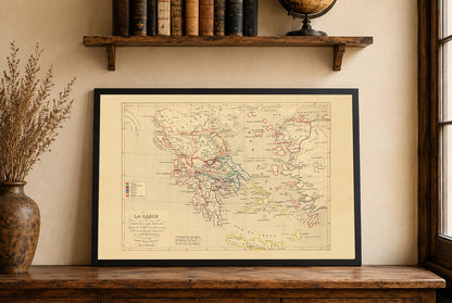 Starożytna Grecja i Azja Mniejsza 1190 p.n.e. - Houze 1844 - Historyczny Plakat z Mapą