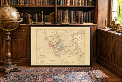 Starożytna Grecja i Azja Mniejsza 1190 p.n.e. - Houze 1844 - Historyczny Plakat z Mapą