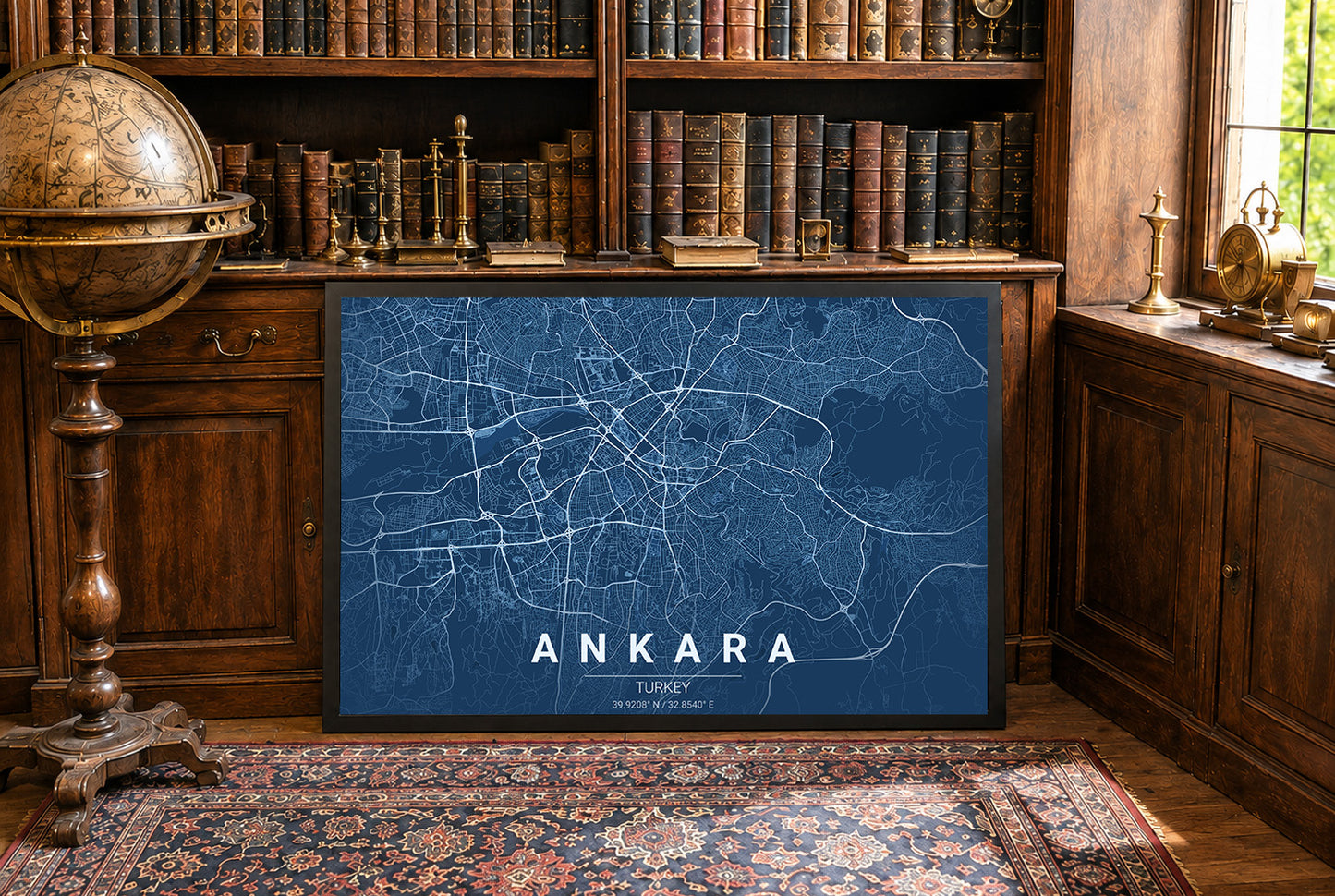 Carte d'Ankara - Plan de Ville Moderne - Décoration Murale