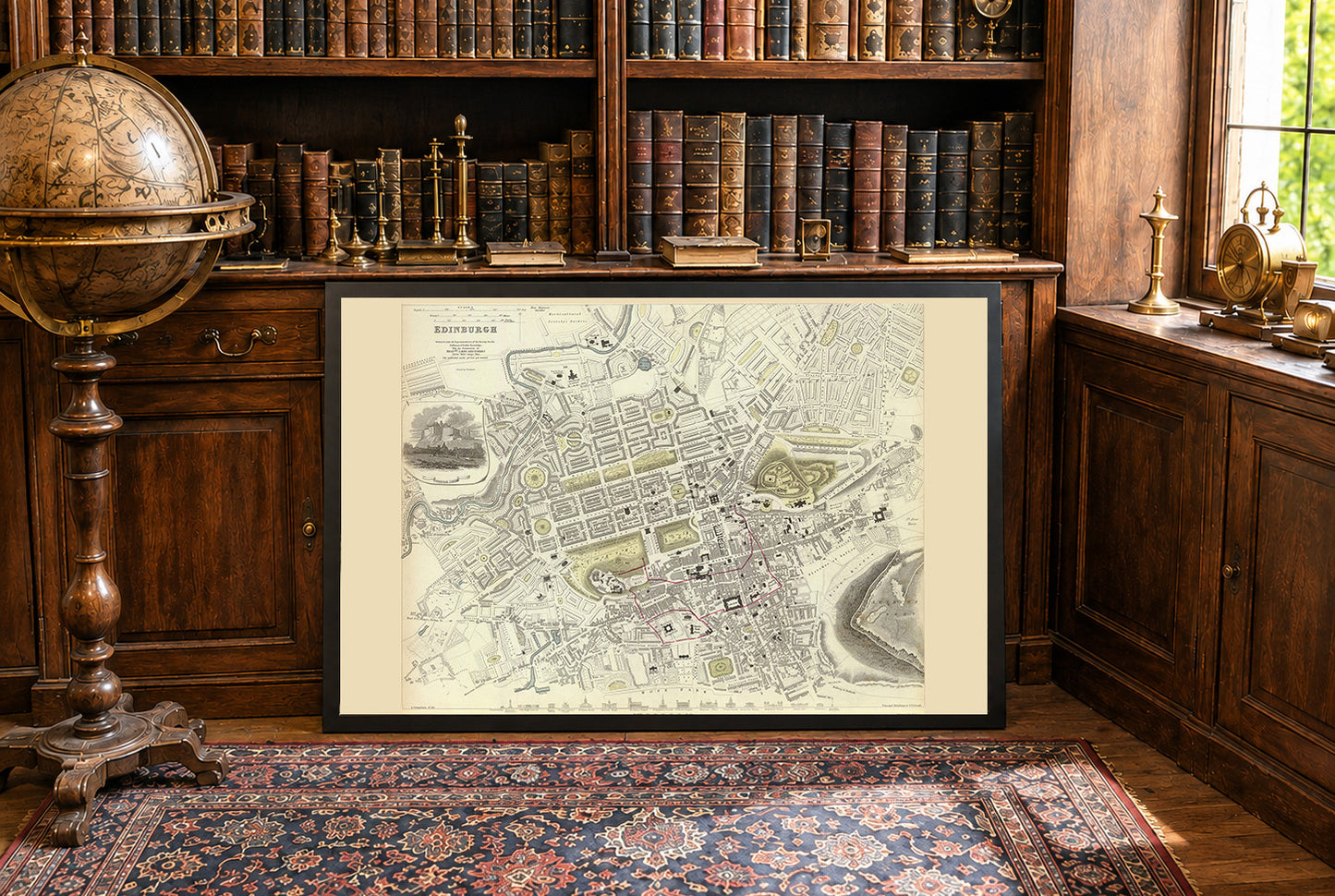 Vintage 1834 Edinburgh Map - Fine Art Print Showing Detailed City Plan